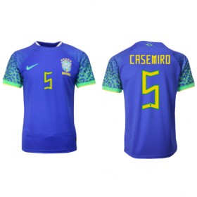 Jalkapallo Pelipaidat/Peliasut Brasilia Casemiro 5 Vieraspelipaita Mm-Kisat 2022